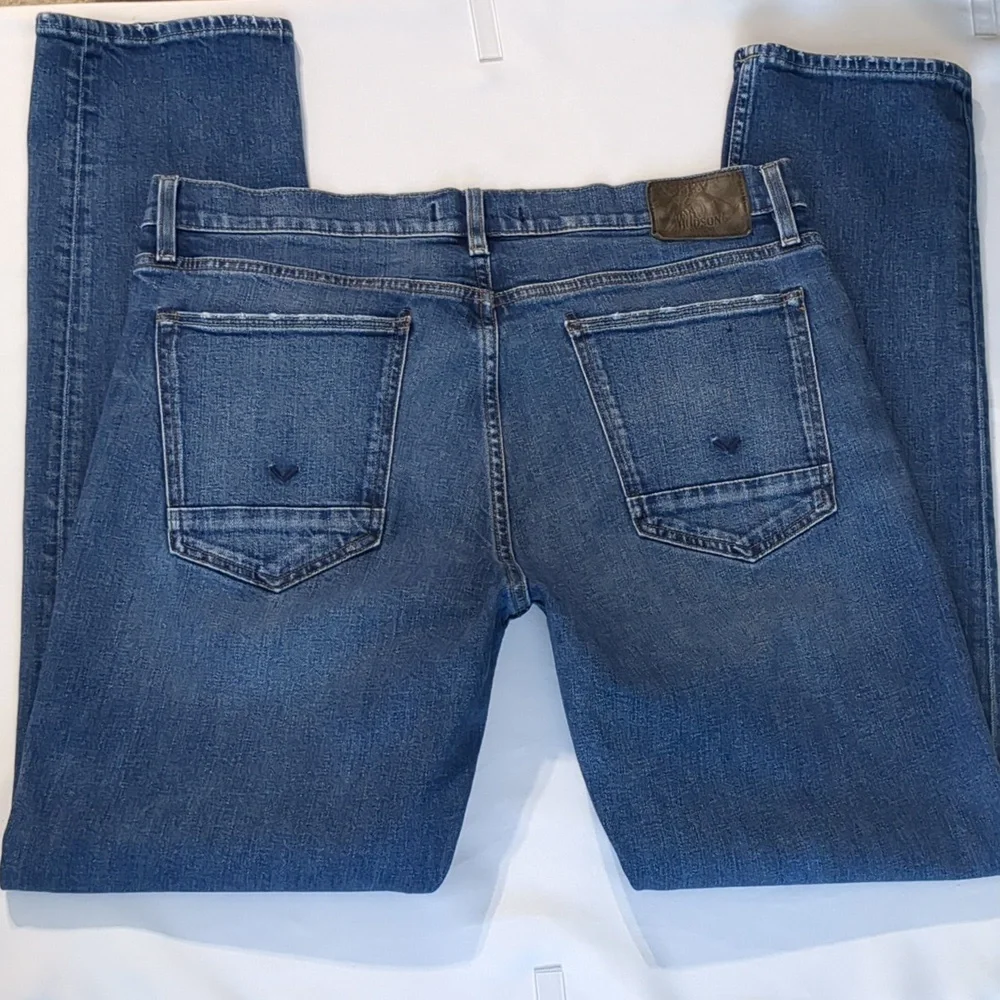 Hudson Blake Slim Straight Medium Wash Stretch Jean Sz 36